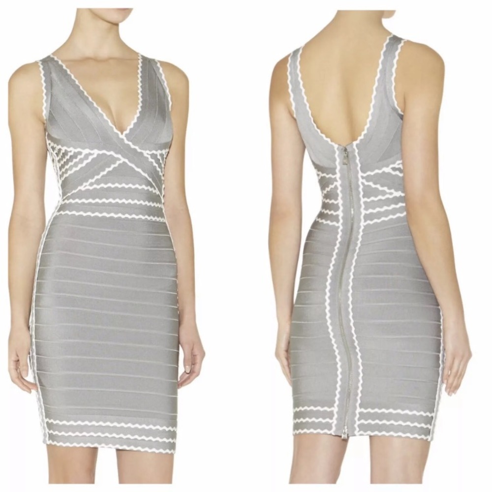 NWT Herve Leger Kenna Scalloped Bandage Dress-xs